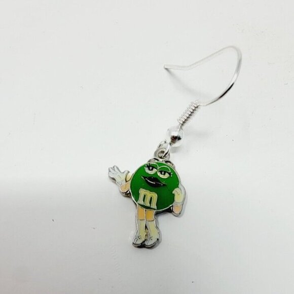 Vintage 1987 M&M Watch Japan Movement Red Green Yellow Plastic + Earrings - Picture 5 of 5